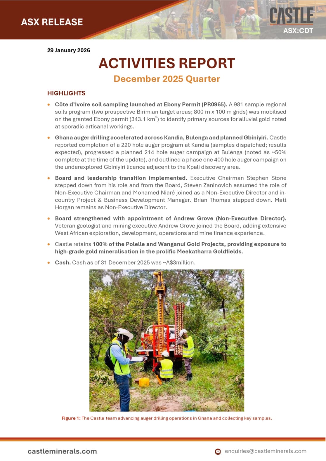 Quarterly Activities/Appendix 5B Cash Flow Report